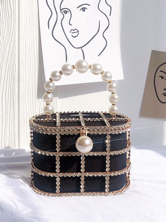 結婚式のハンドバッグウェディングアクセサリーパーティーハンドバッグパールラインストーン