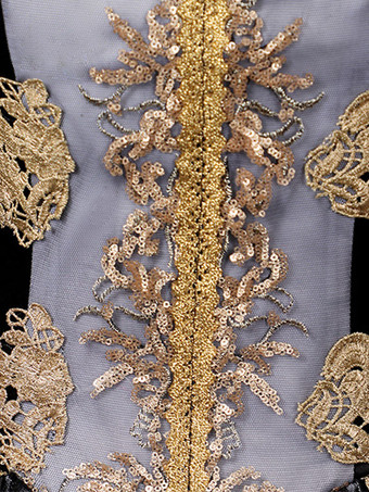 クラシックロリータドレスポリエステル半袖クラシックロリータドレスブラック