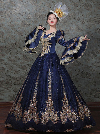 クラシックロリータドレスポリエステル長袖クラシックロリータドレスグリーン