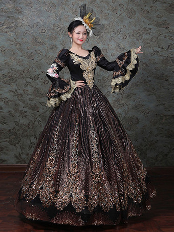 クラシックロリータドレスポリエステル長袖クラシックロリータドレスグリーン