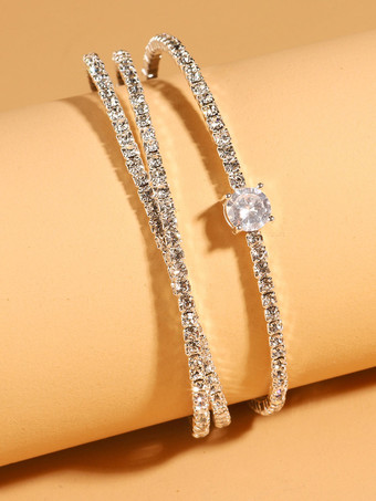 Bracelet argenté strass