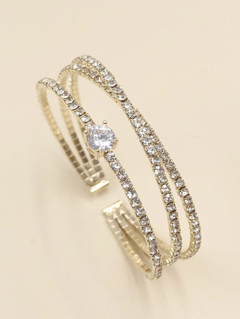 or Bracelet argenté strass