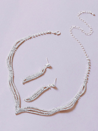 Ensemble de bijoux pour strass solide de strass chic hidal