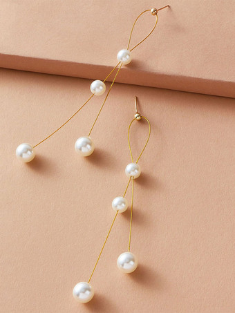 Boucles d'oreilles de mariage imitation perle unisexe perle bijoux de mariée perlée