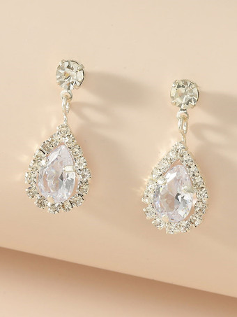 Boucles d'oreilles de mariage strass unisexe strass bijoux de mariage percé