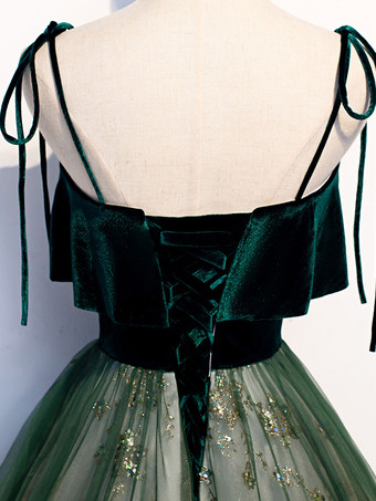 プロムドレス 夜会服 Vネック マキシレングス ノースリーブ レースアップ パーティードレス