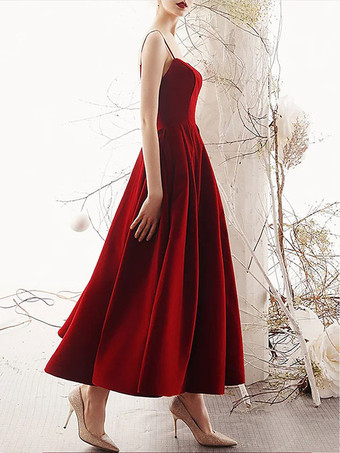 プロムドレスA ライン 恋人ネック アンクル丈 ノースリーブ バックレス フォーマルディナードレス