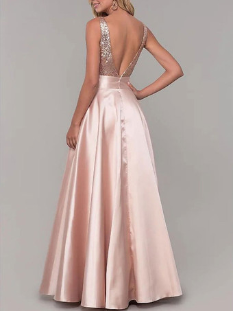 イブニングドレス Vネック マキシレングス 社交ページェントドレス