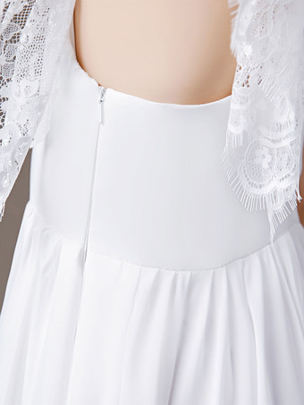Robe de demoiselle d'honneur en dentelle à manches courtes en mousseline de soie longue robe de soirée