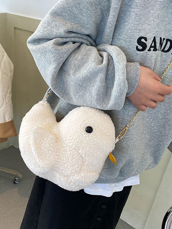 ECRUホワイトロリータバッグショートプラッシュポリエステルクロスボディバッグロリータアクセサリー