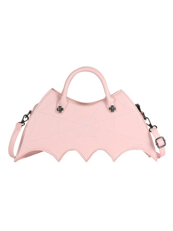 ピンクブラックロリータバッグPUレザーPUレザーハンドバッグロリータアクセサリー