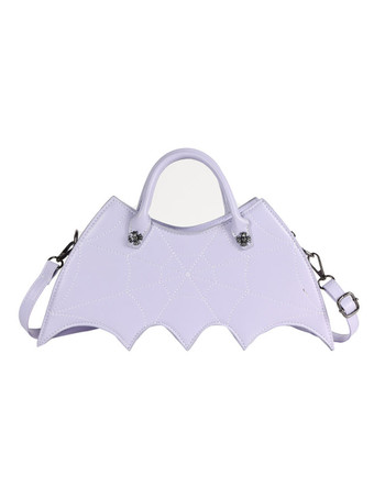 ライラックカラーブラックロリータバッグPUレザーPUレザーハンドバッグロリータアクセサリー