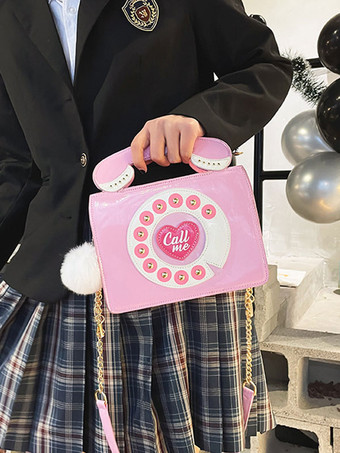 ホワイトロリータバッグPUレザーPUレザークロスボディバッグロリータアクセサリー