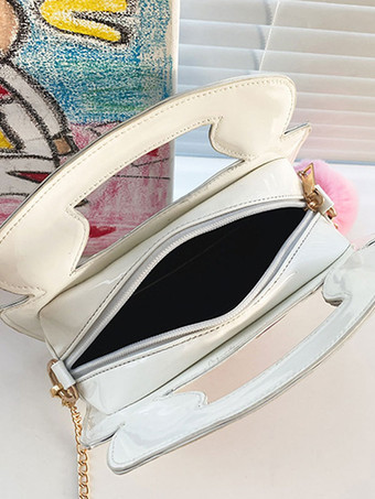 ホワイトロリータバッグPUレザーPUレザークロスボディバッグロリータアクセサリー