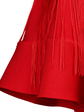 ラテンダンスコスチューム赤い女性のポリエステルドレスセクシーなラインストーンフリンジラテンダンサーダンスウェア