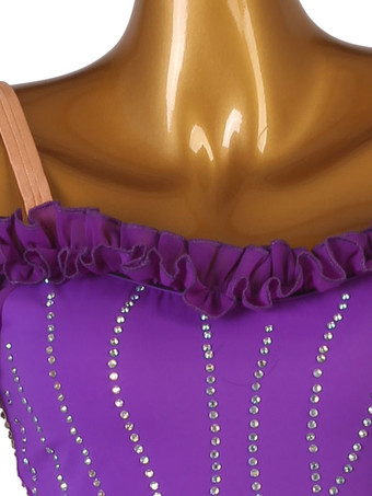 社交ダンスコスチューム紫の女性のセクシーなポリエステルラインストーンドレスダンサーダンスドレス