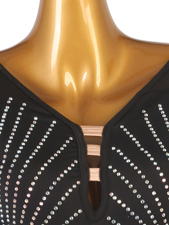 社交ダンスコスチューム黒人女性のセクシーなポリエステルスパンコールドレスダンサーダンスウェア