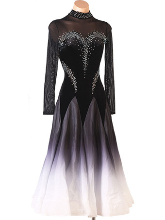 社交ダンスコスチューム黒人女性のセクシーなポリエステルダンサーボディコンドレスラインストーンダンスドレス