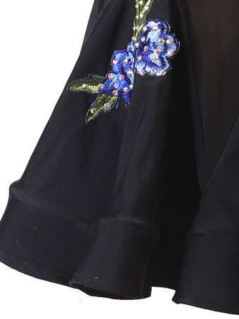 ラテンダンスドレス黒人女性のポリエステルドレス花柄セクシーなラインストーンラテンダンサーダンスウェア