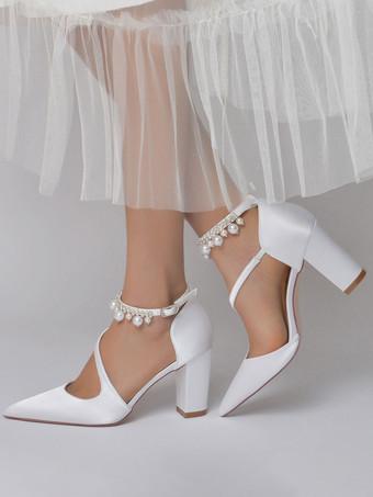 Zapatos de novia para mujer diamantes de imitaci n punta estrecha