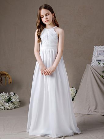 silver chiffon flower girl dresses