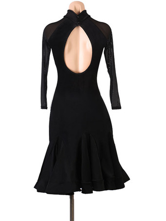 ラテンダンスドレス黒人女性のポリエステルドレス背中のないセクシーなラテンダンサーダンスコスチューム