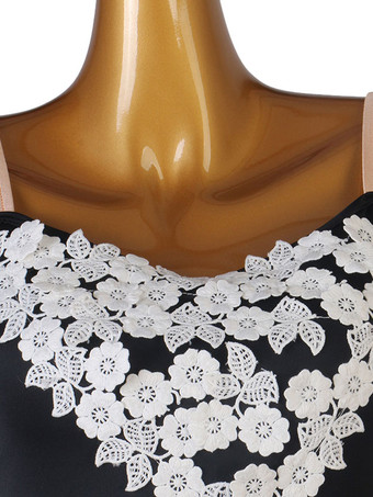 ラテンダンスドレスブラックウーマンズフラワーズボディコンセクシーなポリエステルドレスダンスウェア