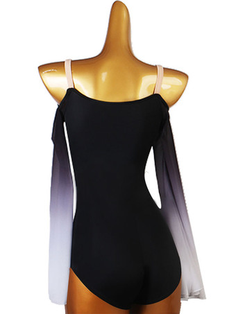 ラテンダンスドレスブラックウーマンズフラワーズボディコンセクシーなポリエステルドレスダンスウェア