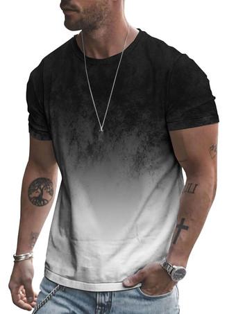 Camisetas negras para hombre Camiseta informal informal de manga corta con  estampado de cuello joya chic
