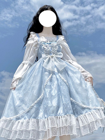 甘いロリータ ドレス レース フリル ヘムライン JSK