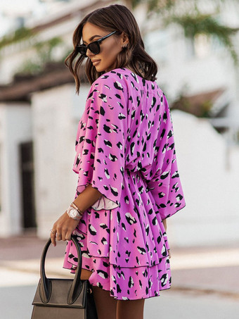 サマードレス ピンク Vネック ビーチドレス