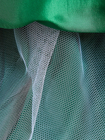 フラワーガールドレスポリエステルコットンスパンコールジュエルネックノースリーブグリーン