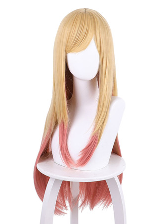 Cosplay naranja peluca de peluca de fibra japonesa de fibra japonesa Cosplay pelucas