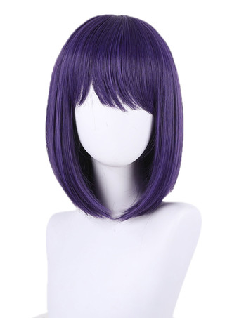 Parrucca del cosplay viola fibra resistente al calore anime parrucca parrucca con parrucca per la parrucca