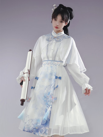 Chinese Style Lolita Dress Butterfly Long Sleeves Polyester