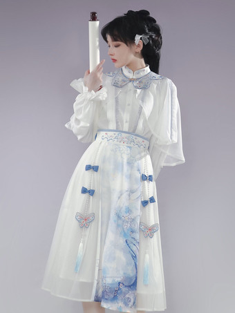 Chinese Style Lolita Dress Butterfly Long Sleeves Polyester