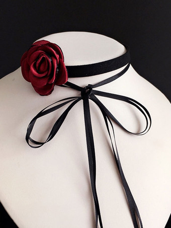 Steampunk Lolita Accesorios Flores Blancas Gargantilla Fibra Poliéster Varios