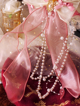 チャイニーズスタイルロリータアクセサリーグリーンパールボウフラワーポリエステルファイバーアクセサリーその他