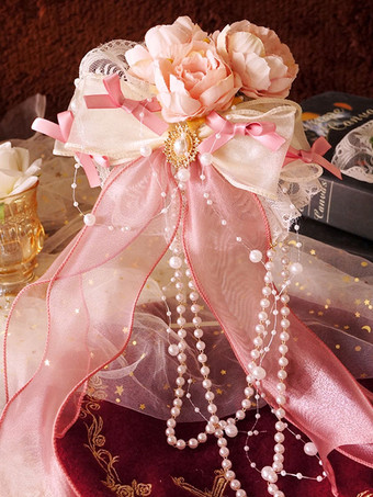 チャイニーズスタイルロリータアクセサリーグリーンパールボウフラワーポリエステルファイバーアクセサリーその他