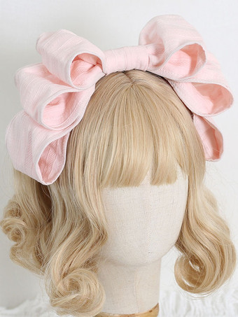 Rokoko-Stil Lolita Accessoires Rosa Schleifen Polyesterfaser Kopfbedeckungen Verschiedenes