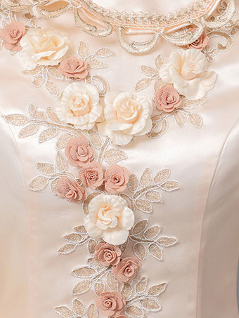 エクリュホワイトレトロコスチュームレディースフローラルプリントフラワーフリルポリエステルマリーアントワネットコスチュームチュニックハットドレスヴィンテージ古着