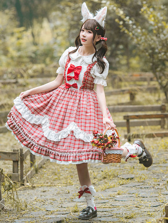 甘いロリータドレスポリエステルノースリーブ甘いドレスロリータドレス