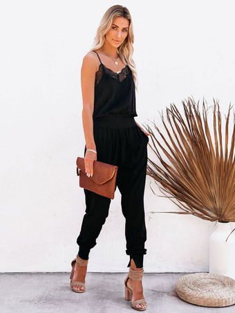 ブラック オリーブ Vネック ノースリーブ ポリエステル 夏のワンピースコーデ