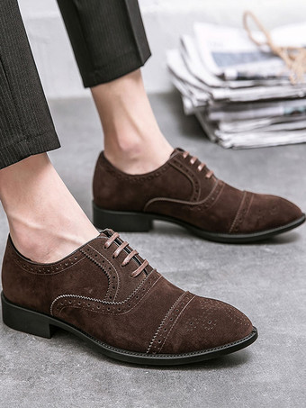 男性用ドレスオックスフォードフォーマルシューズ 高品質ポインテッドトゥストラップ調節可能PUレザー