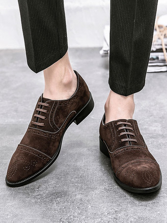 男性用ドレスオックスフォードフォーマルシューズ 高品質ポインテッドトゥストラップ調節可能PUレザー