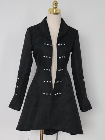 ブルーヴィンテージトップヴィンテージボタン長袖ポリエステルポリエステル繊維オーバーコート男性用レトロコスチューム