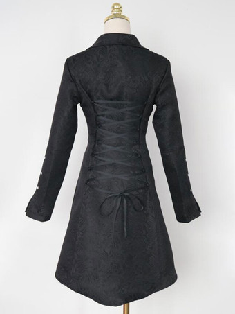 ブルーヴィンテージトップヴィンテージボタン長袖ポリエステルポリエステル繊維オーバーコート男性用レトロコスチューム