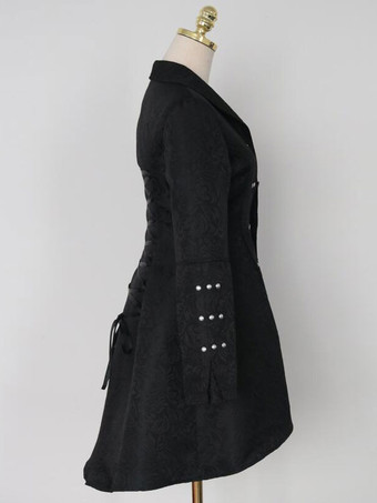 ブルーヴィンテージトップヴィンテージボタン長袖ポリエステルポリエステル繊維オーバーコート男性用レトロコスチューム