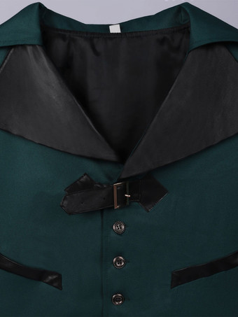 ブルーヴィンテージトップヴィンテージボタン長袖ポリエステルポリエステル繊維オーバーコート男性用レトロコスチューム バーガンディ