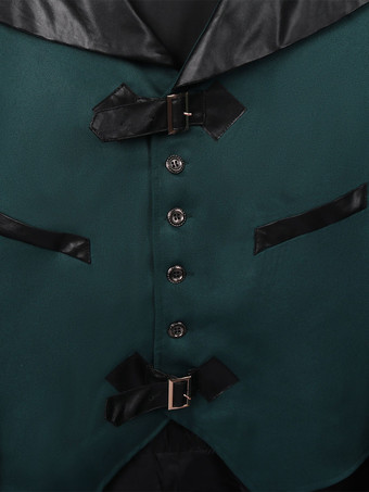 ブルーヴィンテージトップヴィンテージボタン長袖ポリエステルポリエステル繊維オーバーコート男性用レトロコスチューム バーガンディ